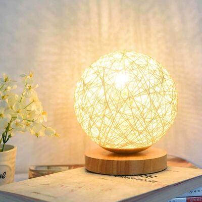 SANS MARQUE Lampe De Table En Bois Veilleuse Led Lampe D'Ambiance De Chambre En Rotin Rechargeable Usb Pour Chambre Salon Table De Chevet Moderne Décoration Cadeau (couleur Crème) - Publicité SANS MARQUE Lampe De Table En Bois Veilleuse Led Lampe D'Ambiance De Chambre En Rotin Rechargeable Usb Pour Chambre Salon Table De Chevet Moderne Décoration Cadeau (couleur Crème) - Publicité