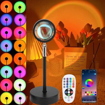MOXIE Lampe Coucher De Soleil, Sunset Lamp Avec Usb, Lumière Arc-en-ciel Veilleuse Led Réglable En Hauteur 24 Couleurs 4 Modes Dynamiques, Selfie/photographie/fête -a - Publicité MOXIE Lampe Coucher De Soleil, Sunset Lamp Avec Usb, Lumière Arc-en-ciel Veilleuse Led Réglable En Hauteur 24 Couleurs 4 Modes Dynamiques, Selfie/photographie/fête -a - Publicité