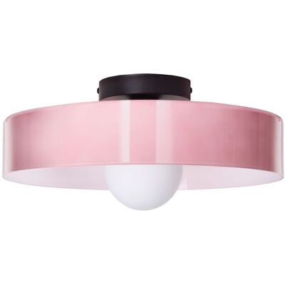 BELIANI Lampe De Plafond En Verre Encastré Abat-jour Rond Rose Luguse - Publicité BELIANI Lampe De Plafond En Verre Encastré Abat-jour Rond Rose Luguse - Publicité