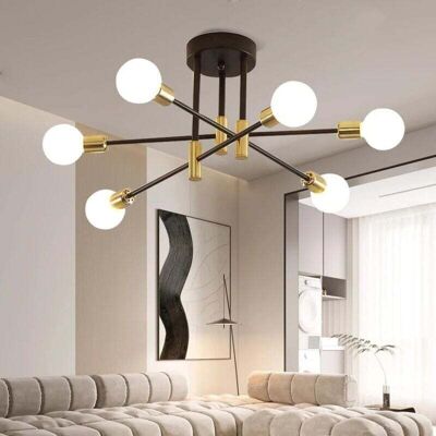OEM Plafonnier Industriel, 6 Lumières Lustre Sputnik Vintage, Moderne Suspension Luminaire En Metal E27 Base Lampe Plafond-crezuo - Publicité OEM Plafonnier Industriel, 6 Lumières Lustre Sputnik Vintage, Moderne Suspension Luminaire En Metal E27 Base Lampe Plafond-crezuo - Publicité