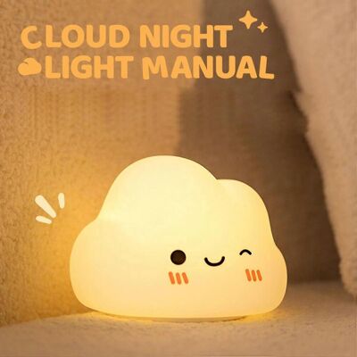 FLAMMKRAFT Lampe De Chevet En Silicone En Forme De Nuage, Veilleuse Pour Chambre D'Enfant, Lampe De Nuit Pour Le Sommeil Des Enfants - Publicité FLAMMKRAFT Lampe De Chevet En Silicone En Forme De Nuage, Veilleuse Pour Chambre D'Enfant, Lampe De Nuit Pour Le Sommeil Des Enfants - Publicité