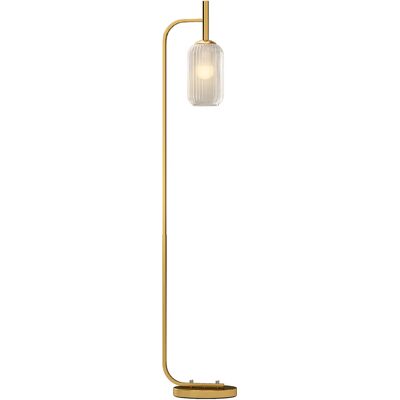 DEVOKO Lampadaire Salon Métal Or 29x25x152cm Abat-jour Verre Texturé Interrupteur À Pied Éclairage - Publicité DEVOKO Lampadaire Salon Métal Or 29x25x152cm Abat-jour Verre Texturé Interrupteur À Pied Éclairage - Publicité