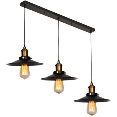 OEM Suspension Industrielle Vintage Luminaire Abat-jour 22cm , Rétro Lustre En Métal Fer Lampe Plafonnier Corde Ajustable E27 Noir - Publicité OEM Suspension Industrielle Vintage Luminaire Abat-jour 22cm , Rétro Lustre En Métal Fer Lampe Plafonnier Corde Ajustable E27 Noir - Publicité