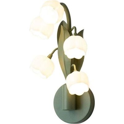 BSIOFF Appliques Murales Fleurs 5 Lumières Muguet Applique Murale Fleur Vintage Lampes De Chevet Avec 3 Modes De Couleur Lampe De Table Avec Ampoules Led G4 Pour Chambre, Salon, Bureau, Vert - Publicité BSIOFF Appliques Murales Fleurs 5 Lumières Muguet Applique Murale Fleur Vintage Lampes De Chevet Avec 3 Modes De Couleur Lampe De Table Avec Ampoules Led G4 Pour Chambre, Salon, Bureau, Vert - Publicité