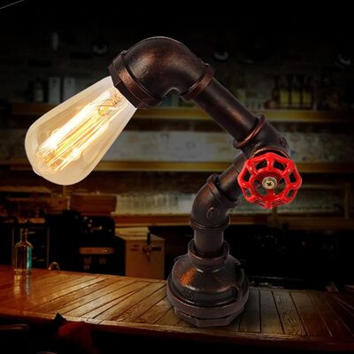 CNCEST Vintage Metal Table Lamp Antique Iron Base Water Tube Desk Table Lamp With Retro Light For Living Room Bedroom - Publicité CNCEST Vintage Metal Table Lamp Antique Iron Base Water Tube Desk Table Lamp With Retro Light For Living Room Bedroom - Publicité