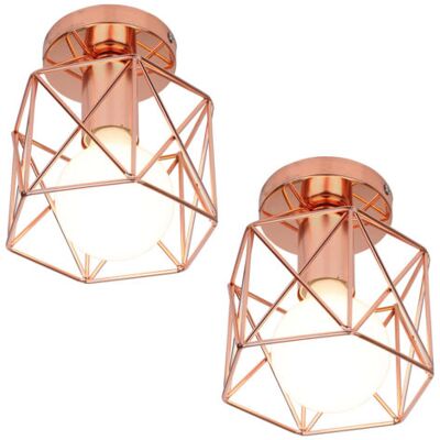 OEM Royaluxe- 2x Plafonnier Vintage Lustre Rétro Abat-jour En Métal Lampe De Plafond Industrielle Pour Café, Couloir, Chambre À Coucher, Cuisine, Salon, Or Rose - Publicité OEM Royaluxe- 2x Plafonnier Vintage Lustre Rétro Abat-jour En Métal Lampe De Plafond Industrielle Pour Café, Couloir, Chambre À Coucher, Cuisine, Salon, Or Rose - Publicité