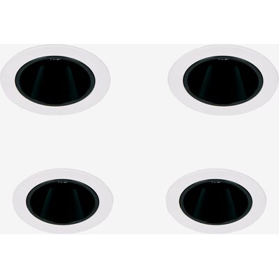 Pack De 4 Downlights Led Encastrables Avec Cadres Ronds Ø7 Cm Pour Extérieur En Aluminium Luisiana Sklum Blanc - Noir - Publicité Pack De 4 Downlights Led Encastrables Avec Cadres Ronds Ø7 Cm Pour Extérieur En Aluminium Luisiana Sklum Blanc - Noir - Publicité