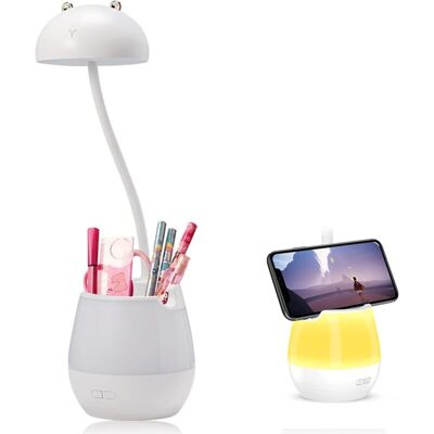 MOXIE 2 En 1 Lampe De Bureau Led + Veilleuse, 5 Niveaux De Luminosité, Lampe De Lecture Rechargeable Avec Porte-stylo Et Support De Téléphone, Lampe De Table À Col De Cygne Réglable Pour Les Dortoirs (ours) - Publicité MOXIE 2 En 1 Lampe De Bureau Led + Veilleuse, 5 Niveaux De Luminosité, Lampe De Lecture Rechargeable Avec Porte-stylo Et Support De Téléphone, Lampe De Table À Col De Cygne Réglable Pour Les Dortoirs (ours) - Publicité