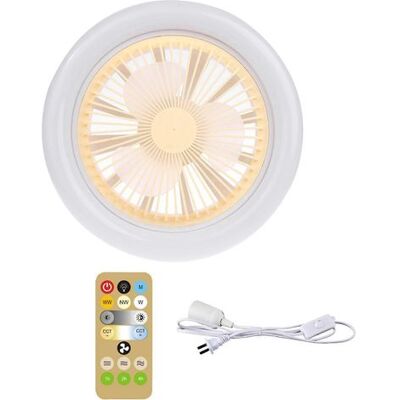 FLAMMKRAFT Ventilateur De Plafond 2 En 1 Avec Éclairage Led E27 30 W, Variateur, Minuterie Et Télécommande (prise Us) - Jaune - Publicité FLAMMKRAFT Ventilateur De Plafond 2 En 1 Avec Éclairage Led E27 30 W, Variateur, Minuterie Et Télécommande (prise Us) - Jaune - Publicité