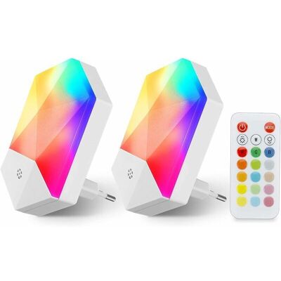 SANS MARQUE Veilleuse Led Enfants Lampe De Nuit Bébé Plug-and-play Avec Télécommande 16 Couleurs Réglables Rgb Luminosité Dimmable Veilleuse Prise ,(2pcs) - Publicité SANS MARQUE Veilleuse Led Enfants Lampe De Nuit Bébé Plug-and-play Avec Télécommande 16 Couleurs Réglables Rgb Luminosité Dimmable Veilleuse Prise ,(2pcs) - Publicité