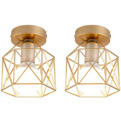 OEM Royaluxe- 2x Plafonnier Vintage Lustre Rétro Abat-jour En Métal Lampe De Plafond Industrielle Pour Café, Couloir, Chambre À Coucher, Cuisine, Salon, Or - Publicité OEM Royaluxe- 2x Plafonnier Vintage Lustre Rétro Abat-jour En Métal Lampe De Plafond Industrielle Pour Café, Couloir, Chambre À Coucher, Cuisine, Salon, Or - Publicité