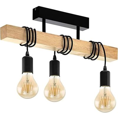 OEM Suspension En Bois, Douille E27, Plafonnier Led Réglable, Abat-jour Noir — Idéal Pour Maison De Campagne, Salon Ou Bar — Lustre Vintage - Publicité OEM Suspension En Bois, Douille E27, Plafonnier Led Réglable, Abat-jour Noir — Idéal Pour Maison De Campagne, Salon Ou Bar — Lustre Vintage - Publicité