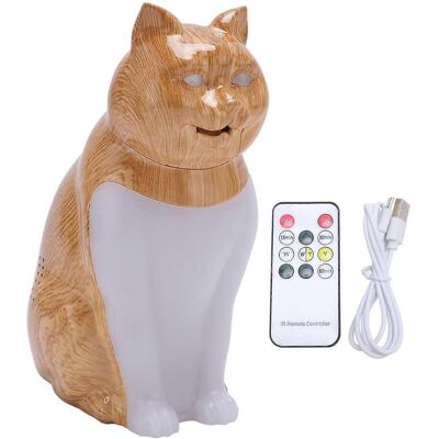 FLAMMKRAFT Veilleuse Chat, Lampe Décorative Mignonne, Rechargeable Par Usb, À Intensité Variable, Télécommande Et Fonction Sonore. Publicité FLAMMKRAFT Veilleuse Chat, Lampe Décorative Mignonne, Rechargeable Par Usb, À Intensité Variable, Télécommande Et Fonction Sonore. Publicité