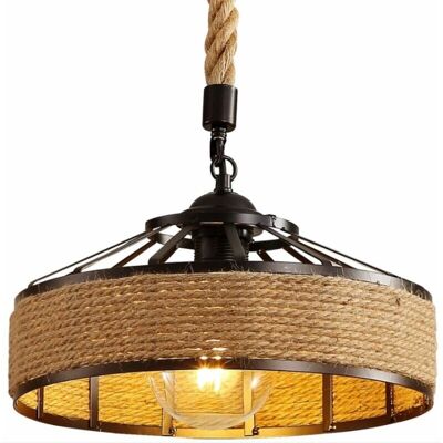 OEM Lustre En Corde De Chanvre, Lampe À Suspension Rétro En Métal Noir, Lustres Suspensions En Country, Plafonnier Couloir E27 Luminaire Pour 220v-dou - Publicité OEM Lustre En Corde De Chanvre, Lampe À Suspension Rétro En Métal Noir, Lustres Suspensions En Country, Plafonnier Couloir E27 Luminaire Pour 220v-dou - Publicité