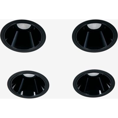 Pack De 4 Downlights Led Encastrables Avec Cadres Ronds Ø8 Cm Pour Extérieur En Aluminium Luisiana Sklum Noir - Publicité Pack De 4 Downlights Led Encastrables Avec Cadres Ronds Ø8 Cm Pour Extérieur En Aluminium Luisiana Sklum Noir - Publicité