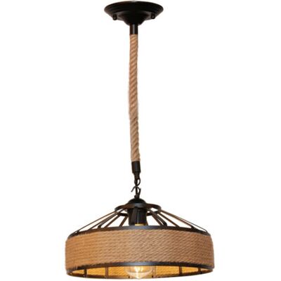 OEM Royaluxe- Suspension Luminaire D'Intérieur En Métal Ø30cm Lampe Suspendue Rétro Vintage Plafonnier En Corde De Chanvre - Publicité OEM Royaluxe- Suspension Luminaire D'Intérieur En Métal Ø30cm Lampe Suspendue Rétro Vintage Plafonnier En Corde De Chanvre - Publicité