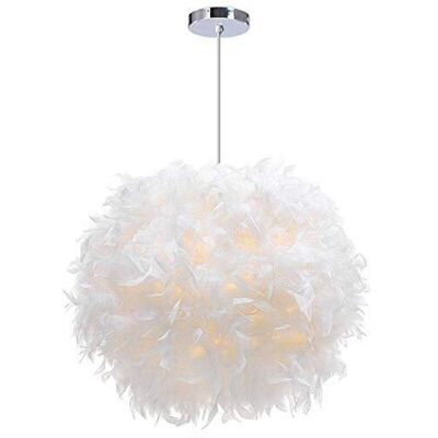 Scotch Lustre Suspension 30cm Lustre Plume Blanche Suspension Luminaire Pour Chambre - Publicité Scotch Lustre Suspension 30cm Lustre Plume Blanche Suspension Luminaire Pour Chambre - Publicité