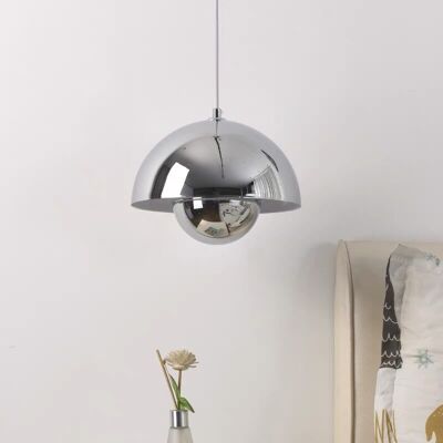 OEM Lustre, Suspension Moderne, Plafonnier Suspendu Avec Ampoule, Lampe Suspendue En Métal, Lumière Blanche, 23cm (chrome)-dou - Publicité OEM Lustre, Suspension Moderne, Plafonnier Suspendu Avec Ampoule, Lampe Suspendue En Métal, Lumière Blanche, 23cm (chrome)-dou - Publicité