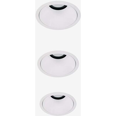 Pack De 3 Downlights Led Encastrables Avec Cadres Ronds Ø8 Cm En Aluminium Luisiana Sklum Blanc - Publicité Pack De 3 Downlights Led Encastrables Avec Cadres Ronds Ø8 Cm En Aluminium Luisiana Sklum Blanc - Publicité