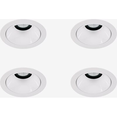 Pack De 4 Downlights Led Encastrables Avec Cadres Ronds Ø7 Cm En Aluminium Luisiana Sklum Blanc - Publicité Pack De 4 Downlights Led Encastrables Avec Cadres Ronds Ø7 Cm En Aluminium Luisiana Sklum Blanc - Publicité