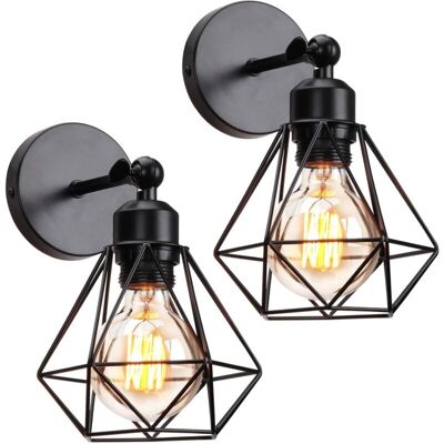 MOXIE Appliques Murales Interieur Vintages Luminaires E27 En Métal, Lampe Murale Industrielles Rétro Réglable 180° (2pcs) - Publicité MOXIE Appliques Murales Interieur Vintages Luminaires E27 En Métal, Lampe Murale Industrielles Rétro Réglable 180° (2pcs) - Publicité