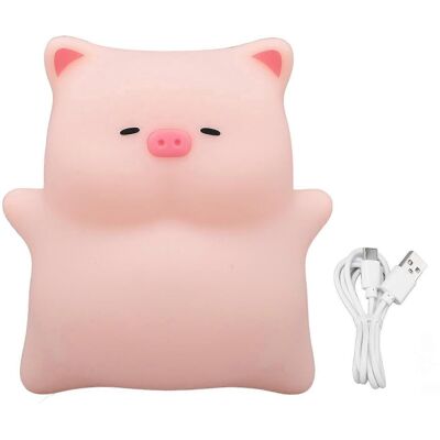 FLAMMKRAFT Veilleuse Cochon Pour Enfants, En Silicone, Led 3000k, Dimmable, Rechargeable, Lampe De Chevet Cochon Mignonne Pour La Maison - Publicité FLAMMKRAFT Veilleuse Cochon Pour Enfants, En Silicone, Led 3000k, Dimmable, Rechargeable, Lampe De Chevet Cochon Mignonne Pour La Maison - Publicité