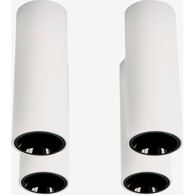 Pack De 4 Appliques De Plafond Led De Surface Ronds Ø5,7 Cm Pour Extérieur En Aluminium Luisiana Sklum Blanc - Noir - Publicité Pack De 4 Appliques De Plafond Led De Surface Ronds Ø5,7 Cm Pour Extérieur En Aluminium Luisiana Sklum Blanc - Noir - Publicité