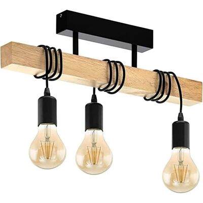 OEM Suspension En Bois, Douille E27, Plafonnier Led Réglable, Abat-jour Noir — Idéal Pour Maison De Campagne, Salon Ou Bar — Lustre Vintage-crezuo - Publicité OEM Suspension En Bois, Douille E27, Plafonnier Led Réglable, Abat-jour Noir — Idéal Pour Maison De Campagne, Salon Ou Bar — Lustre Vintage-crezuo - Publicité