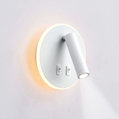 MOXIE Applique Led,applique De Lecture De Chevet, Liseuses Murales Led,spot Orientable (3w + 6w 3000k Lumière Chaude) Blanche(forme Ronde) Npterbl - Publicité MOXIE Applique Led,applique De Lecture De Chevet, Liseuses Murales Led,spot Orientable (3w + 6w 3000k Lumière Chaude) Blanche(forme Ronde) Npterbl - Publicité