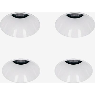 Pack De 4 Downlights Led Encastrables Sans Cadre Trimless Ronds Ø6,8 Cm Pour Extérieur En Aluminium Luisiana Sklum Blanc - Publicité Pack De 4 Downlights Led Encastrables Sans Cadre Trimless Ronds Ø6,8 Cm Pour Extérieur En Aluminium Luisiana Sklum Blanc - Publicité