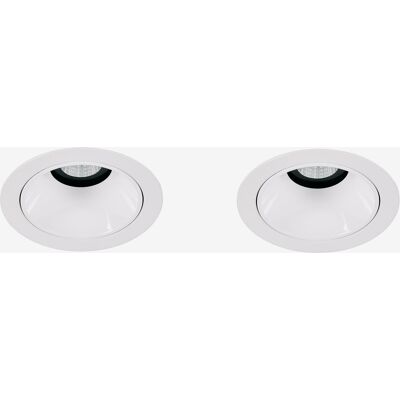 Pack De 2 Downlights Led Encastrables Avec Cadres Ronds Ø7 Cm En Aluminium Luisiana Sklum Blanc - Publicité Pack De 2 Downlights Led Encastrables Avec Cadres Ronds Ø7 Cm En Aluminium Luisiana Sklum Blanc - Publicité