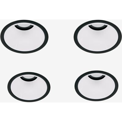 Pack De 4 Downlights Led Encastrables Avec Cadres Ronds Ø8 Cm Pour Extérieur En Aluminium Luisiana Sklum Noir - Blanc - Publicité Pack De 4 Downlights Led Encastrables Avec Cadres Ronds Ø8 Cm Pour Extérieur En Aluminium Luisiana Sklum Noir - Blanc - Publicité