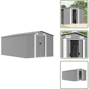 VIDAXL Abri De Jardin 257x392x181 Cm Métal Gris - Abris De Jardin - Cabane Extérieure - Rangement Extérieur - Abri Métallique - Stockage Outillage - Publicité VIDAXL Abri De Jardin 257x392x181 Cm Métal Gris - Abris De Jardin - Cabane Extérieure - Rangement Extérieur - Abri Métallique - Stockage Outillage - Publicité