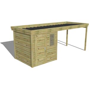 Abri Français - Abri De Jardin Bois Pin Autoclave 27mm - 5,64x2,14m / 12,1m2 - Bac Acier - Publicité Abri Français - Abri De Jardin Bois Pin Autoclave 27mm - 5,64x2,14m / 12,1m2 - Bac Acier - Publicité