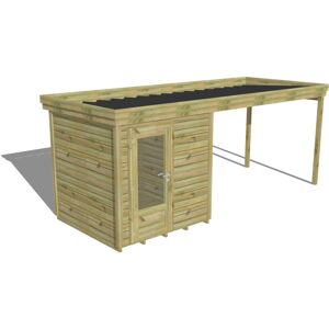 Abri Français - Abri De Jardin Bois Pin Autoclave 27mm - 5,64x2,14m / 12,1m2 - Bac Acier - Plancher Bois - Publicité Abri Français - Abri De Jardin Bois Pin Autoclave 27mm - 5,64x2,14m / 12,1m2 - Bac Acier - Plancher Bois - Publicité