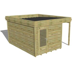 Abri Français - Abri De Jardin Bois Pin Autoclave 27mm - 3,64x4,34m / 15,8m2 - Bac Acier - Plancher Bois - Publicité Abri Français - Abri De Jardin Bois Pin Autoclave 27mm - 3,64x4,34m / 15,8m2 - Bac Acier - Plancher Bois - Publicité