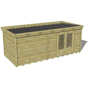 Abri Français - Abri De Jardin Bois Traité 27mm, 6,5x2,6m, 17m2, Plancher - Publicité Abri Français - Abri De Jardin Bois Traité 27mm, 6,5x2,6m, 17m2, Plancher - Publicité