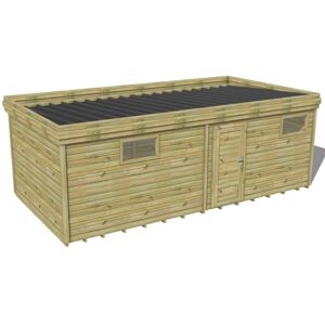 Abri Français - Abri De Jardin Bois Traité 27mm, 7,3x3,4m, 25m2, Plancher - Publicité Abri Français - Abri De Jardin Bois Traité 27mm, 7,3x3,4m, 25m2, Plancher - Publicité