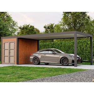DIRECT ABRIS Carport Aluminium Denver Abri De Jardin Composite Inclus - 330 X 760 Cm - 24,94 M² / Local 5 M² - 1 Voiture - Publicité DIRECT ABRIS Carport Aluminium Denver Abri De Jardin Composite Inclus - 330 X 760 Cm - 24,94 M² / Local 5 M² - 1 Voiture - Publicité