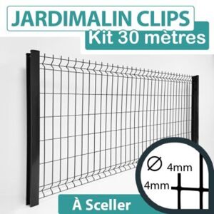 CLOTURE & JARDIN Cloture&jardin - Kit Grillage Rigide Gris Anthracite 30m - Jardimalin Clips - Fil 4mm - 2,03 Mètre - Publicité CLOTURE & JARDIN Cloture&jardin - Kit Grillage Rigide Gris Anthracite 30m - Jardimalin Clips - Fil 4mm - 2,03 Mètre - Publicité