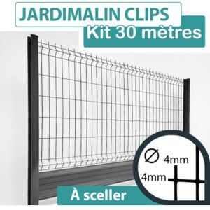 CLOTURE & JARDIN Cloture&jardin - Kit Grillage Rigide Gris Avec Soubassement Alu Anthracite 30m - Jardimalin Clips - 1,93 Mètre - Publicité CLOTURE & JARDIN Cloture&jardin - Kit Grillage Rigide Gris Avec Soubassement Alu Anthracite 30m - Jardimalin Clips - 1,93 Mètre - Publicité