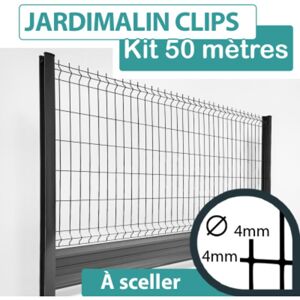 CLOTURE & JARDIN Cloture&jardin - Kit Grillage Rigide Gris Avec Soubassement Alu Anthracite 50m - Jardimalin Clips - 1,73 Mètre - Publicité CLOTURE & JARDIN Cloture&jardin - Kit Grillage Rigide Gris Avec Soubassement Alu Anthracite 50m - Jardimalin Clips - 1,73 Mètre - Publicité