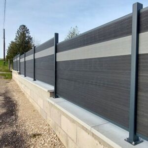 CLOTURE & JARDIN Cloture&jardin - Kit Clôture Composite Gris Clair Effet Brossé 5,4m - Sur Platines - 0,80 Mètre - Publicité CLOTURE & JARDIN Cloture&jardin - Kit Clôture Composite Gris Clair Effet Brossé 5,4m - Sur Platines - 0,80 Mètre - Publicité