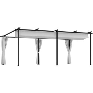 Outsunny Pergola Coulissante Rétractable 3 X 6 M 4 Rideaux Latéraux Amovibles Alu Métal Toile Gris - Publicité Outsunny Pergola Coulissante Rétractable 3 X 6 M 4 Rideaux Latéraux Amovibles Alu Métal Toile Gris - Publicité
