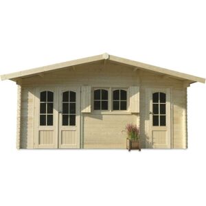 Solid Abri jardin bois Rostock - 22.04 m² - 5.68 x 3.88 x 2.75 m - 40 mm - Publicité