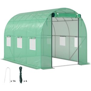 Outsunny - Serre De Jardin 6 M² - Porte Zippée Enroulable, 6 Fenêtres - Acier Galvanisé Pe Haute Densité 170 G/m² Vert - Publicité Outsunny - Serre De Jardin 6 M² - Porte Zippée Enroulable, 6 Fenêtres - Acier Galvanisé Pe Haute Densité 170 G/m² Vert - Publicité
