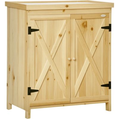 TORMATOR Armoire De Jardin Armoire De Rangement De Jardin Plateau En Métal Galvanisé En Bois Massif 80 X 45 X 92 Cm Bois Naturel - Publicité TORMATOR Armoire De Jardin Armoire De Rangement De Jardin Plateau En Métal Galvanisé En Bois Massif 80 X 45 X 92 Cm Bois Naturel - Publicité