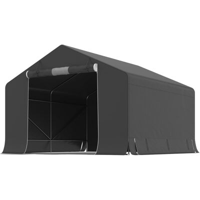 ACKERMAN Abri De Jardin Portable, Tente Pour Vélo, Porte Enroulable Avec Fermeture Éclair, Structure Métallique, Rangement Polyvalent, Gris Foncé - Publicité ACKERMAN Abri De Jardin Portable, Tente Pour Vélo, Porte Enroulable Avec Fermeture Éclair, Structure Métallique, Rangement Polyvalent, Gris Foncé - Publicité