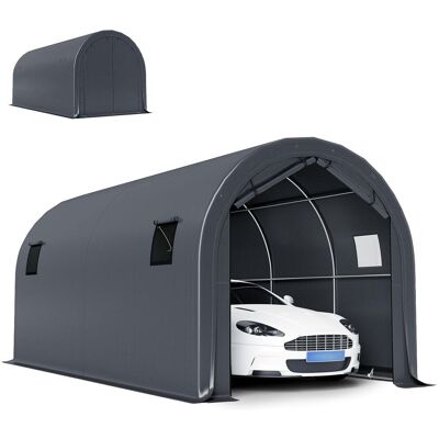 OEM Garage Extérieur 3 X 6 M, Étanche Grâce À Sa Toile Pe Résistante, Structure En Métal Galvanisé, Protection Upf 30+, Gris Foncé - Publicité OEM Garage Extérieur 3 X 6 M, Étanche Grâce À Sa Toile Pe Résistante, Structure En Métal Galvanisé, Protection Upf 30+, Gris Foncé - Publicité