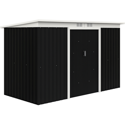 ARRIGONI Abri De Jardin En Metal 6,3m3 280x130x172cm Avec Toit En Pente Porte Coulissante Anthracite - Publicité ARRIGONI Abri De Jardin En Metal 6,3m3 280x130x172cm Avec Toit En Pente Porte Coulissante Anthracite - Publicité